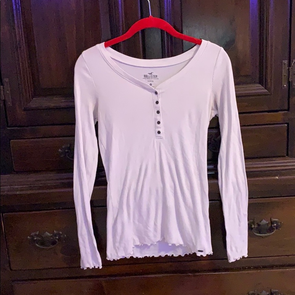 Hollister white gently long sleeve top